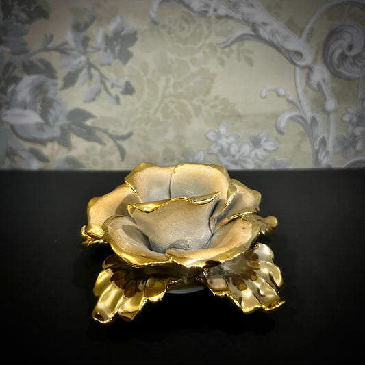 Golden Rose Candle Holder