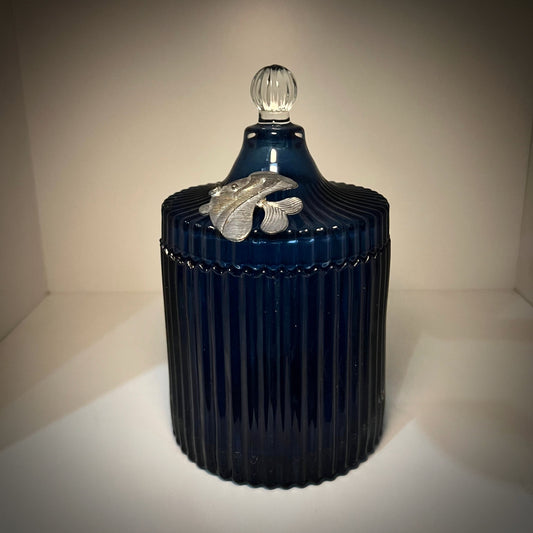 Blue Fin Glass Jar
